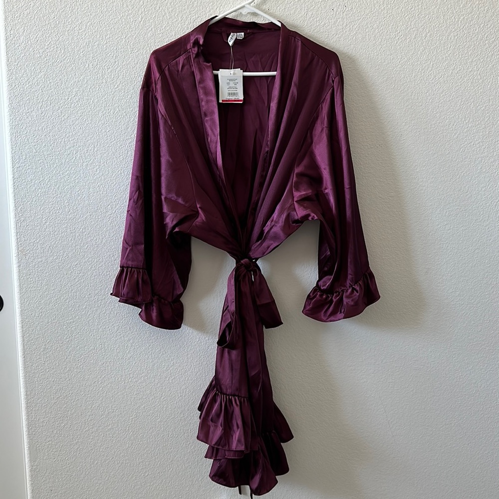 Purple Silk Robe (1) L/XL & (1) 1X/2X David’s Bridal